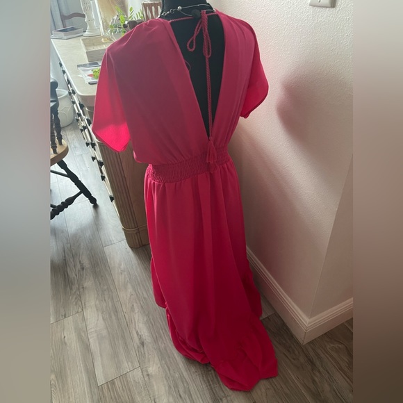 Hot pink high low dress - Picture 3 of 5